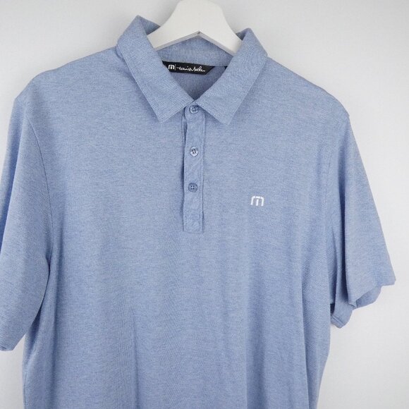 Travis Mathew Polo Golf Shirt Short Sleeve Mens Large Blue Pima Cotton Collared - Picture 2 of 15
